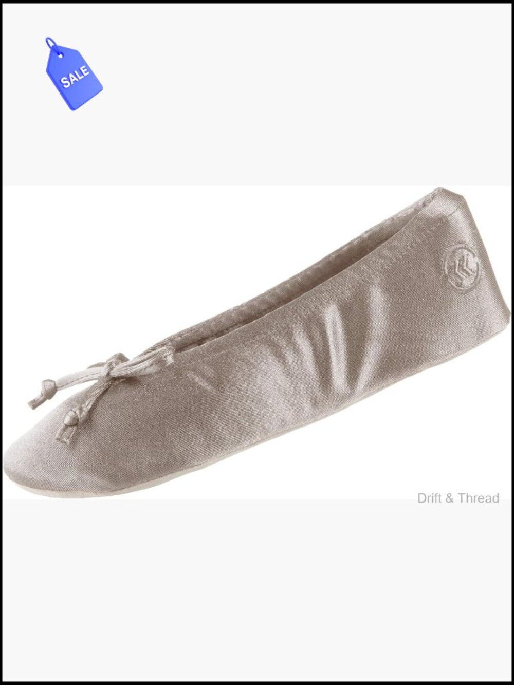 Satin Bow Ballerina Slippers w/ Suede Sole - Plush, Washable